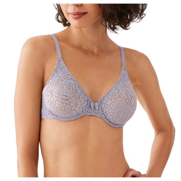 Wacoal Halo Lace Convertible Underwire Bra in Twilight Gray 36DD - Picture 1 of 8